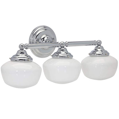 Hamilton Hills Triple Rounded Glass Light Fixture Vanity Bathroom Lights Classic