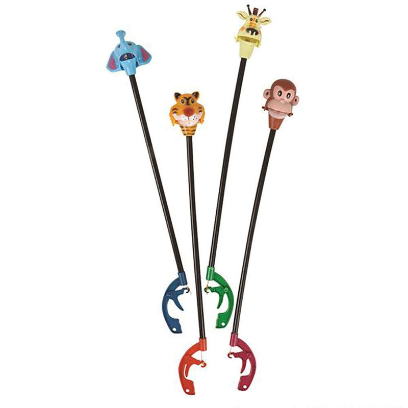 Kicko Assorted Zoo Animal Grabbers - 20 Inch - 1 Dozen Wildlife Hand Sticks - Kids Toy