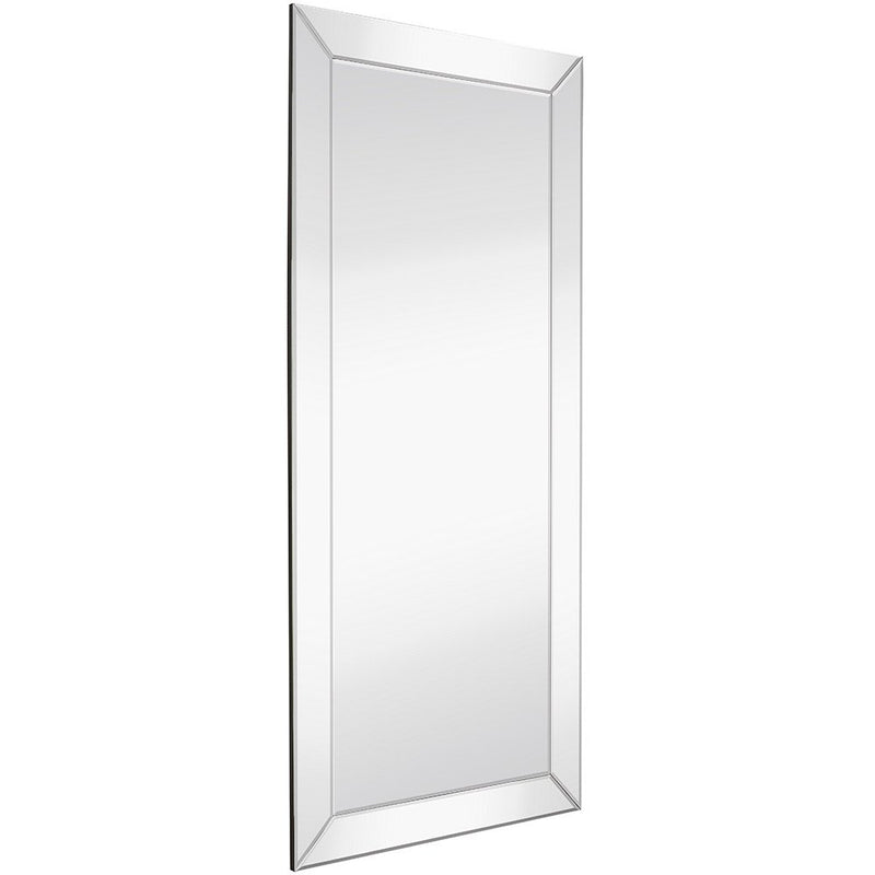 Hamilton Hills Large Silver Mirror with Angled Beveled Frame - 24x36 Wall Rectangular