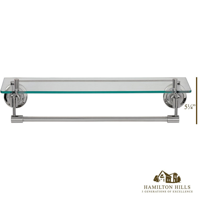 Hamilton Hills Classical Design Polished Chrome Glass Shelf | Premium Quality Stainless