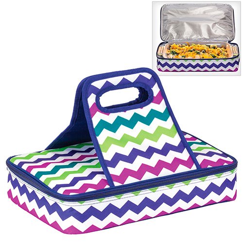 Insulated Casserole Carrier Travel Carry Bag Zig Zag