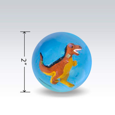 Kicko Dinosaur Hi-Bounce Ball - Pack of 6 2 Inch Bouncy Balls with Dinosaur Inside