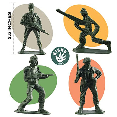 Kicko Army Toy Soldiers Action Figures - Assorted - 144 Pack Deluxe - for Children, Boys