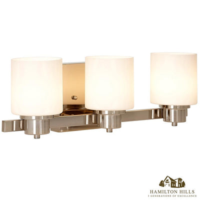 Traditional Polished Nickel Three Light Wall Sconce | LED Vanity Light Fixture | Modern