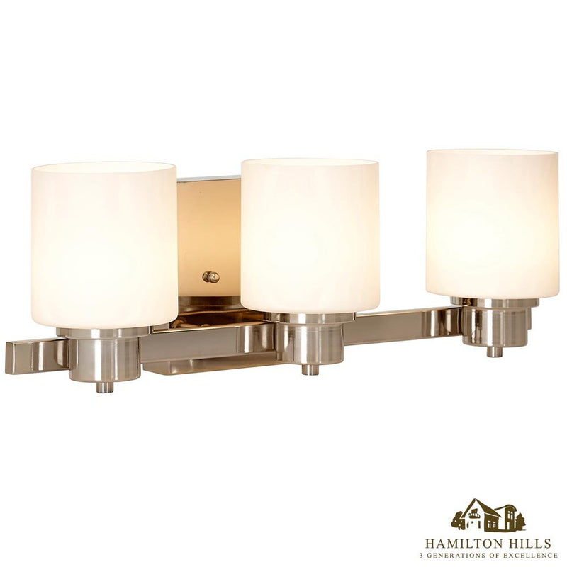 Traditional Polished Nickel Three Light Wall Sconce | LED Vanity Light Fixture | Modern