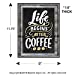 Coffee Signs Kitchen Decor - Life Begins After Coffee Wall Decor Sign - 11.75 inch x 9