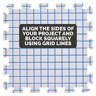 KnitIQ Blocking Mats for Knitting - Extra Thick Blocking Boards with Grids with 100 T-pins