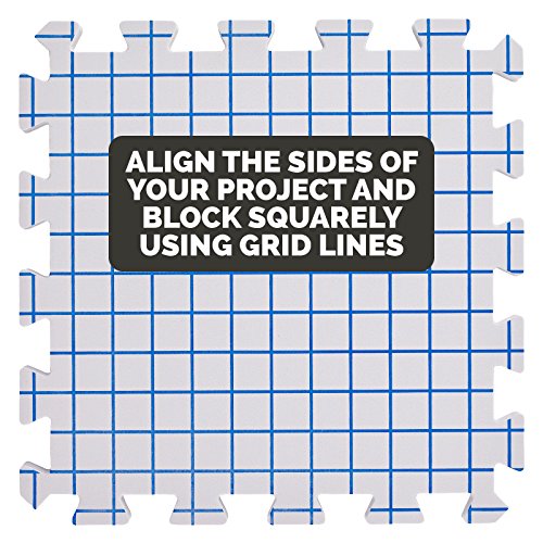 KnitIQ Blocking Mats for Knitting - Extra Thick Blocking Boards with Grids with 100 T-pins