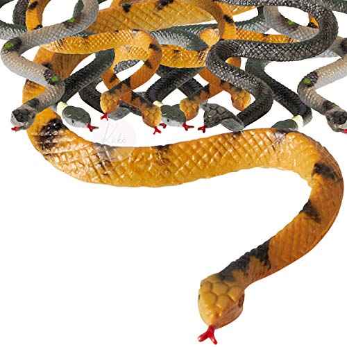 Kicko 6 Inch Assorted Small Hissing Snakes - 12 Pieces, Practical Joke, Venue Prop, Party