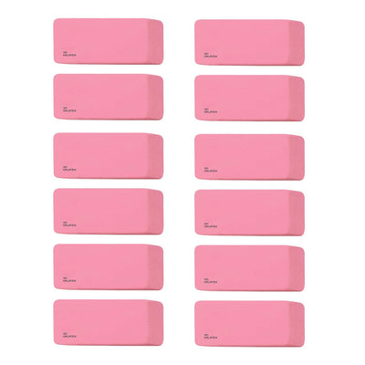 Kicko 12 Pack Soft Pink Bevel Erasers - Rubber Erasers for Teachers, Students, Classroom