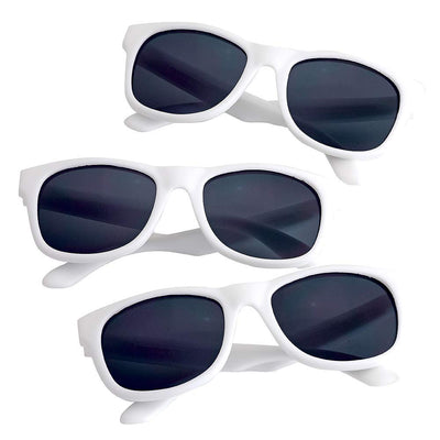 Kicko White Sunglasses - 3 Pack, Unisex - for Daily Wear, and High Fashion Accessories