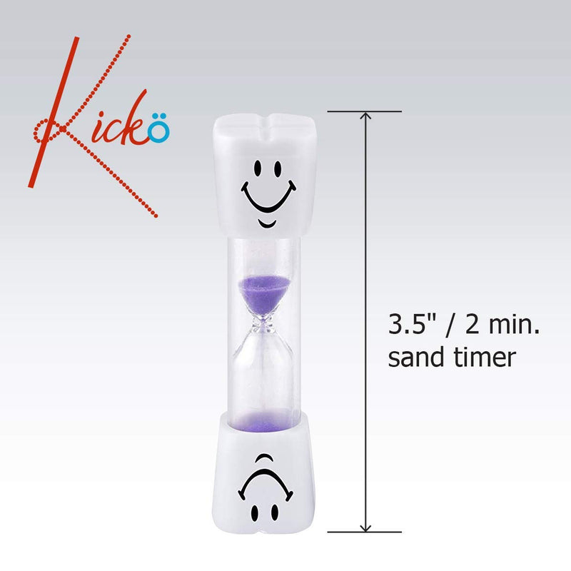 Kicko Hourglass Sand Timer - 72 Pack Dental Cleaning Kits - Assorted - 2 Minute Sandglass