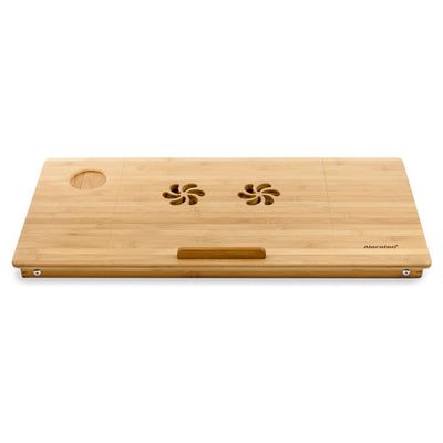 Aleratec Natural Bamboo Tablet Laptop Up to 15" Cooling Stand with Fan Table