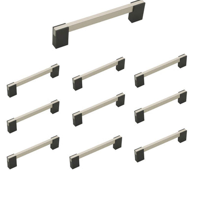 10 Pack - Aviano Contemporary Cabinet Handle Pull with 5" Hole Centers, Satin Nickel