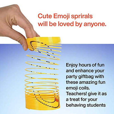 Kicko Emoji Coil Springs - 12 Pack, 3 Inch - Party Favors, Bag Prizes and Classroom