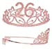 26th Birthday Gifts for Women, 26th Birthday Tiara and Sash Pink, Happy 26th Birthday