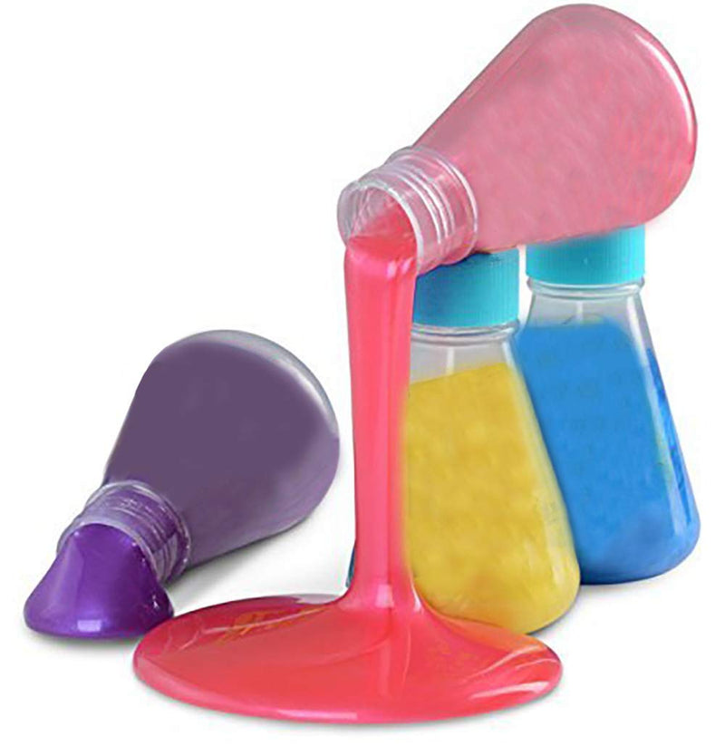 Kicko Bottled Slime - 4 Pack Colorful Soft Marbled Fidget Putty in Science Beaker Bottles