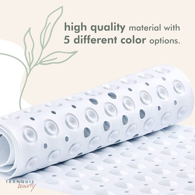 Nonslip Bath Mat With Suction Cups  White 100x40cm40x16in Extra Long