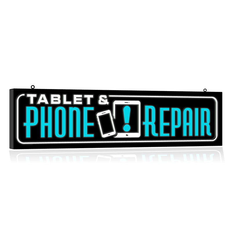 Tablet & Phone Repair Led Light Box Neon Sign - Bright Horizontal Wall Signage