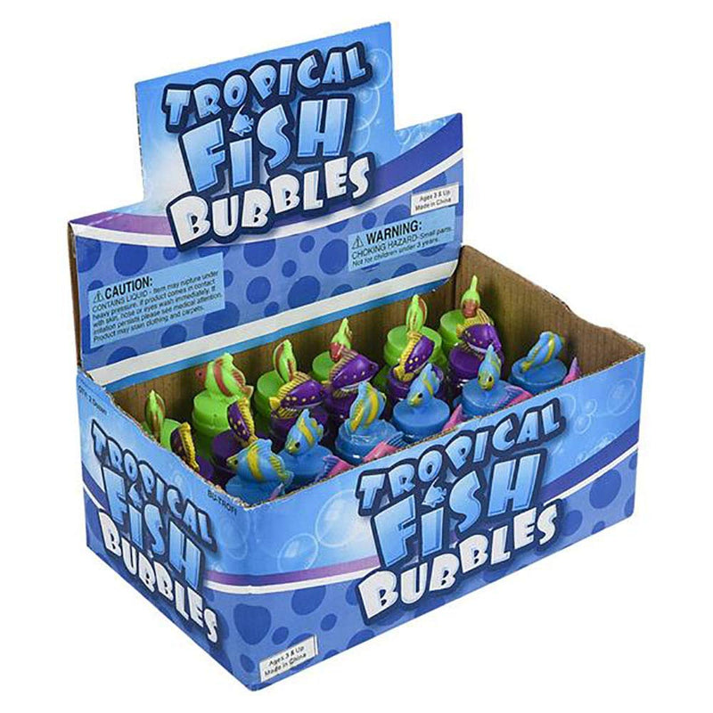 Kicko 3 Inch Fish Bubble Bottle - 24 Pieces of Assorted Oceanic Blob Holders - for Novelty