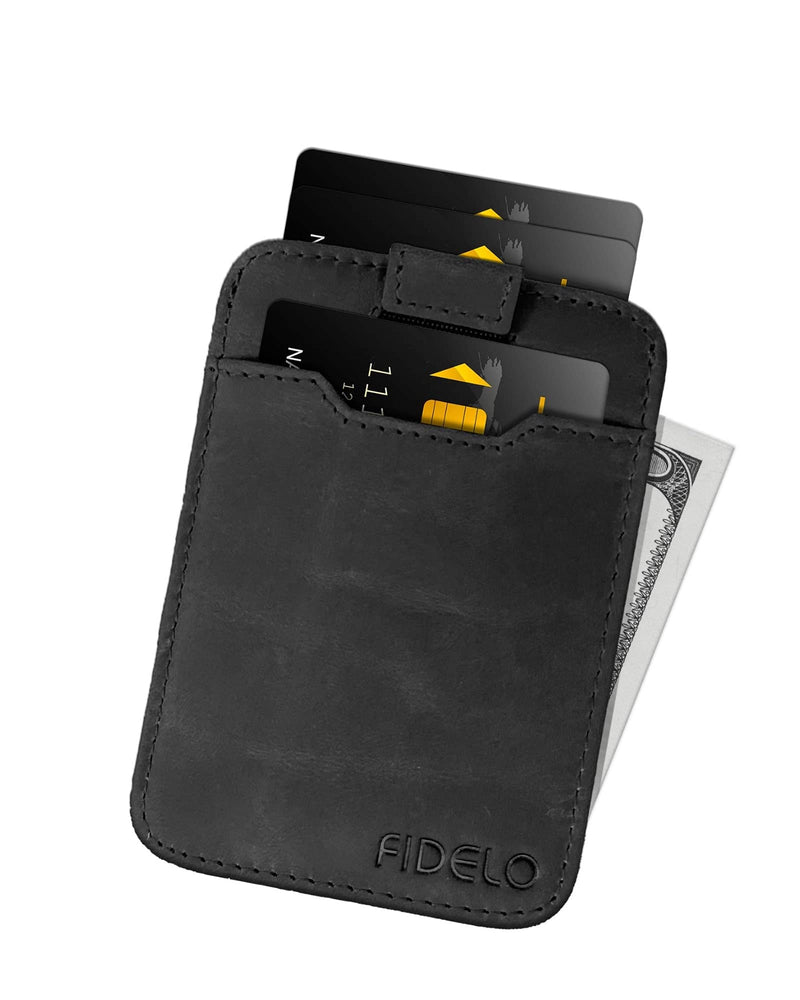 Minimalist Wallet Credit Card Holder  Fidelo Mens Slim Wallet - RFID Blocking + Full