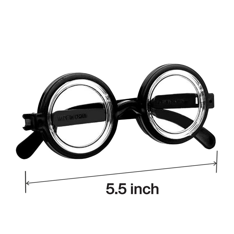 Kicko Thick Round Nerd Glasses - 12 Pack - 5.5 Inches - for Kids, Party Favors, Pretend