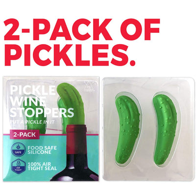 Funny Pickle Wine Stopper + Gift Box "Put A Pickle In It" Set Of 2