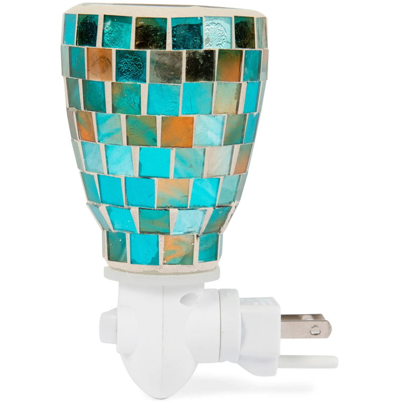 Mosaic Glass Plug-in Fragrance Wax Melt Warmers (Crackled Amber