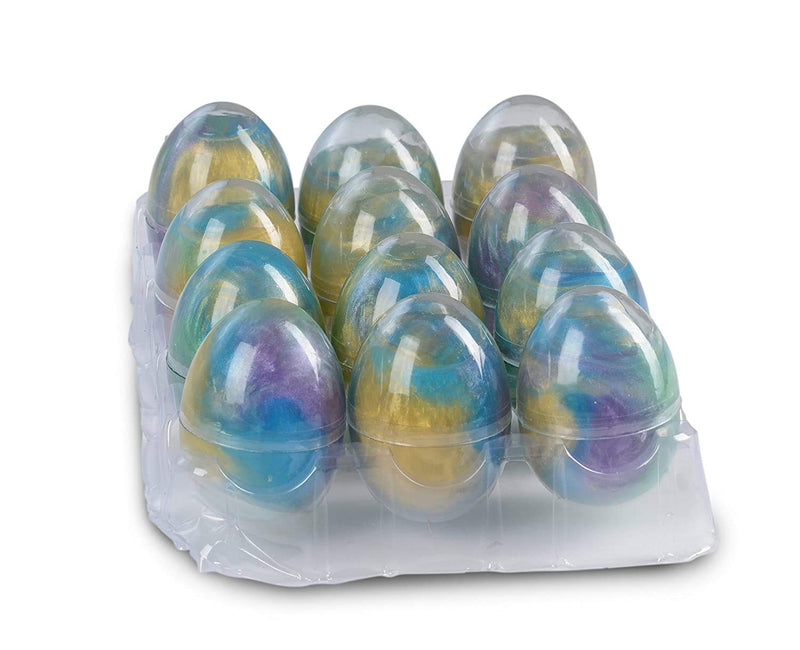 Kicko Slime Putty Easter Egg - 12 Pack Colorful Galaxy Sludgy Gooey Fidget Kit for Sensory