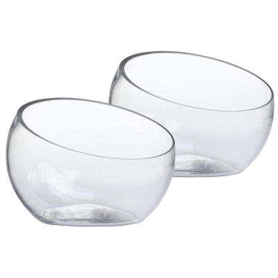 Glass Slant Bowl Glass Terrarium Set of 2 (Dia 6.3" X H 5.1"