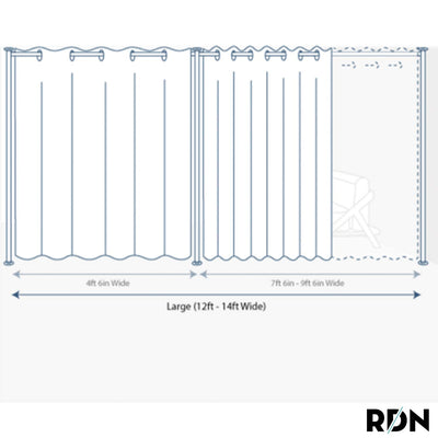 Zenfinit Room Divider Kit - Small B, 9ft Tall x 5ft - 6ft 8in Wide, Skylights (Room