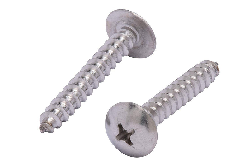 8 x 1" Stainless Truss Head Phillips Wood Screw (100pc) 18-8 (304) Stainless Steel Screws