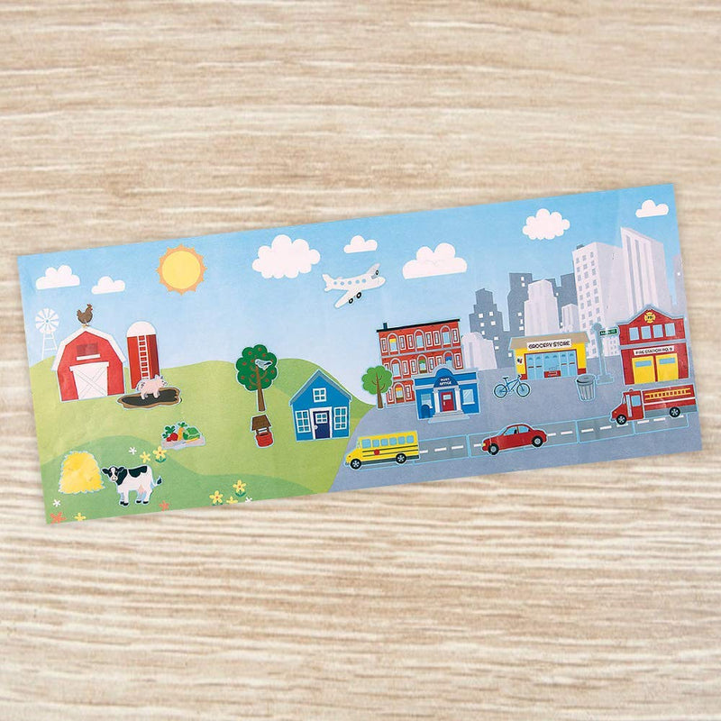 Kicko Make a Rural and Urban Sticker - Set of 12 Huge Stickers Scene for Birthday Treat