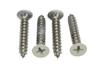 8 X 1'' Painted Antique White Coated Stainless Flat Head Phillips Wood Screw, (25 pc) 18