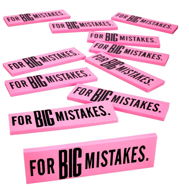 Kicko Big Mistake Extra Large Eraser - Jumbo Erasers - 5.5 x 1.5 Inches, 12