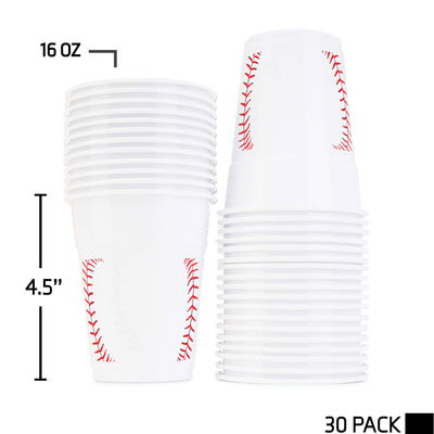 Baseball Party Cups Bulk Pack Of 30 Plastic Cups For Birthday Party Supplies, Baseball