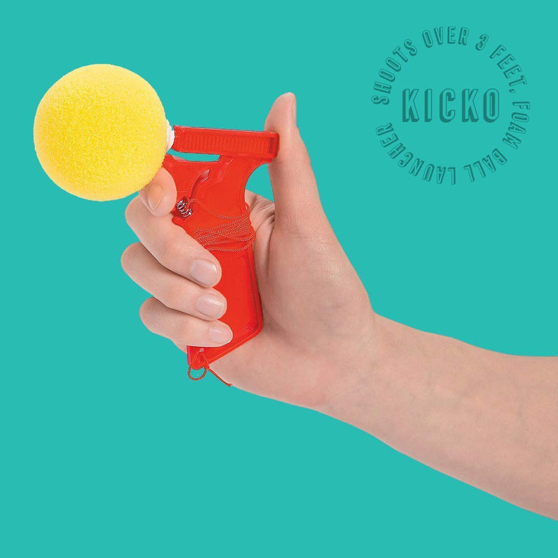 Kicko Sponge Ball Shooter - 5.5 Inches - Pack of 3 - Colors May Vary Shoots Over 3 Feet