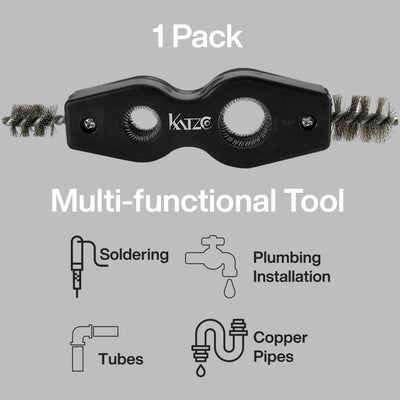 Katzco Pipe Cleaner Tool - 4 in 1-10.6 Inches - Cleans Inside and Outside - for Plumbing