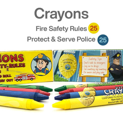 Kicko First Responders Crayon Pack - Firefighter and Police - 3.75 x 1.5 Inches -