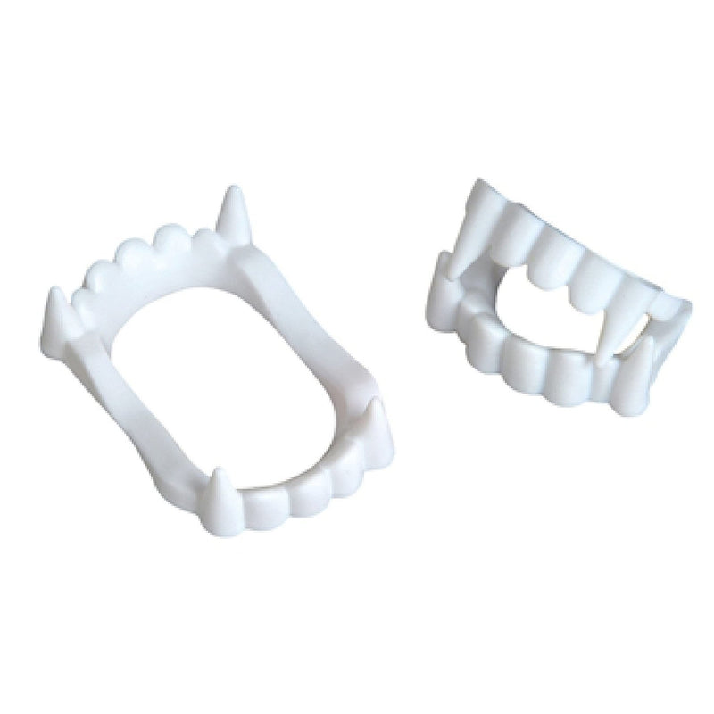 Neliblu 24 White Vampire Fangs, Plastic Teeth, Costume Accessory Halloween Party