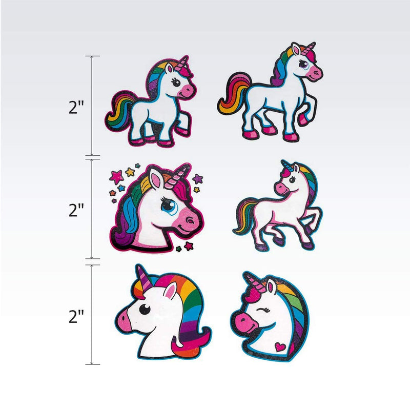 Kicko Unicorn Tattoos - 72 Pack - 2 Inch - for Kids, Party Favors, Stocking Stuffers