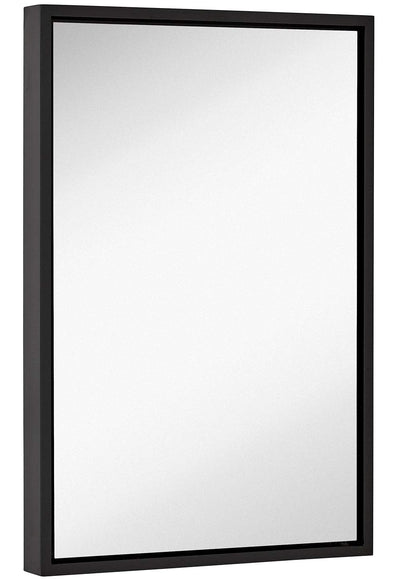 Hamilton Hills Clean Large Modern Black Frame Wall Mirror | Contemporary Premium Silver