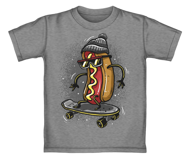 Hot Dog Skateboarding Graphite Youth Tee Shirt (Medium 8/10