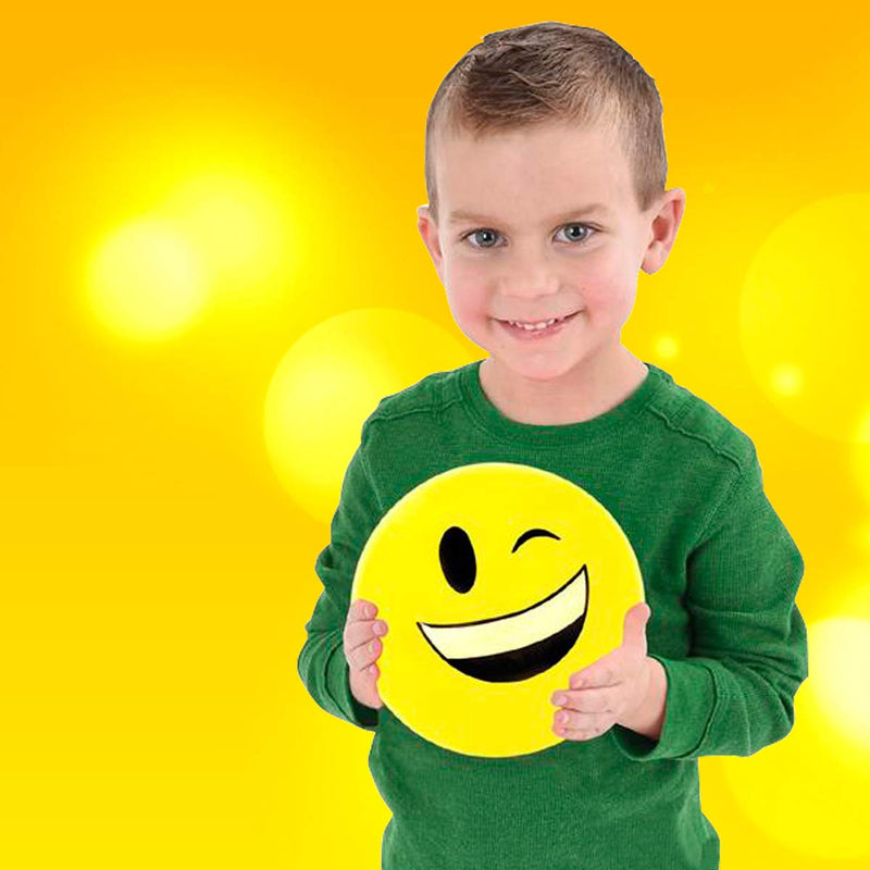 Kicko Vinyl Emoticon Ball - Pack of 12 9 Inch Yellow Playground Balls with Emoticon Design