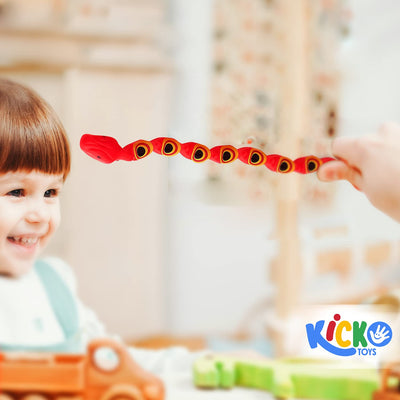 Kicko Wacky Wiggly Jointed Snakes - 12 Pack - 15 Inch - Long Plastic Snake Toys