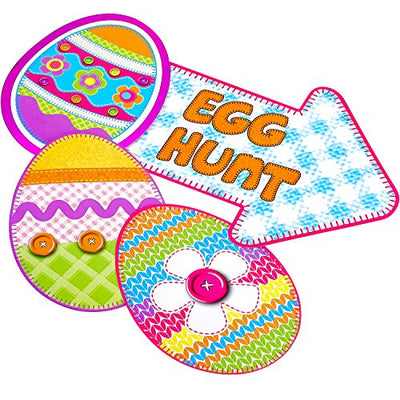 Kicko Easter Egg Hunt Cutout Decorations - 6 Pieces - 7 and 14 Inches - for Kids, Party