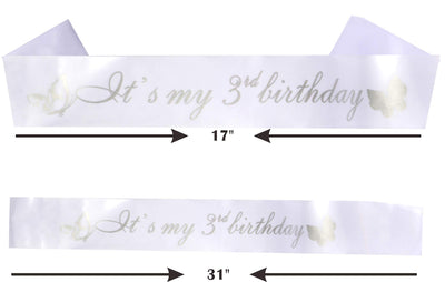 3rd Birthday Gifts for Girls, 3rd Birthday Tiara and Sash, Its My 3rd Birthday Sash