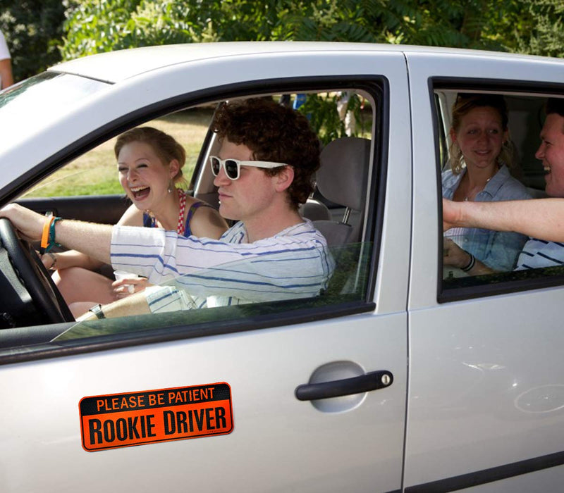 Reflective Student Driver Magnetic Sticker Signs (10" Orange Reflective Rookie