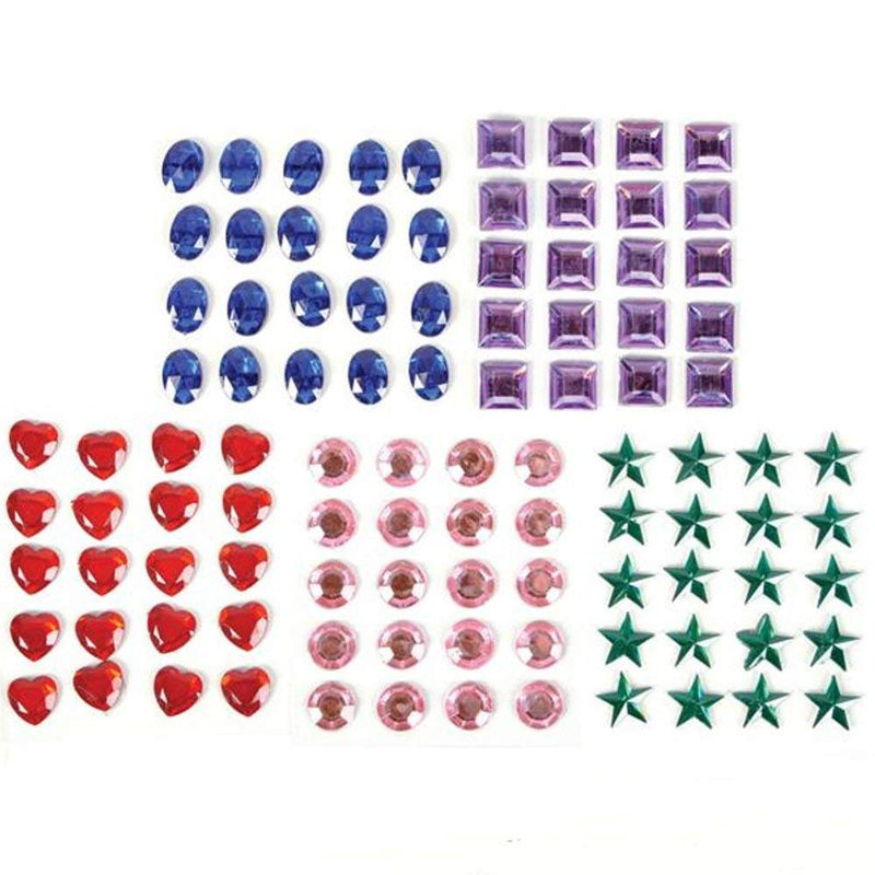 Kicko Self-Adhesive Jewels - 500 Pc - 0.5 inches Colorful Shiny Rhinestone Stickers