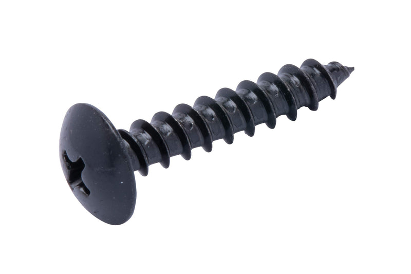 10 X 1" Stainless Truss Head Phillips Wood Screw, (25pc), Black Xylan Coated 18-8 (304